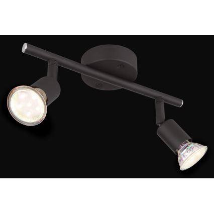 Globo - LED Spotlight 2xGU10/3W/230V svart