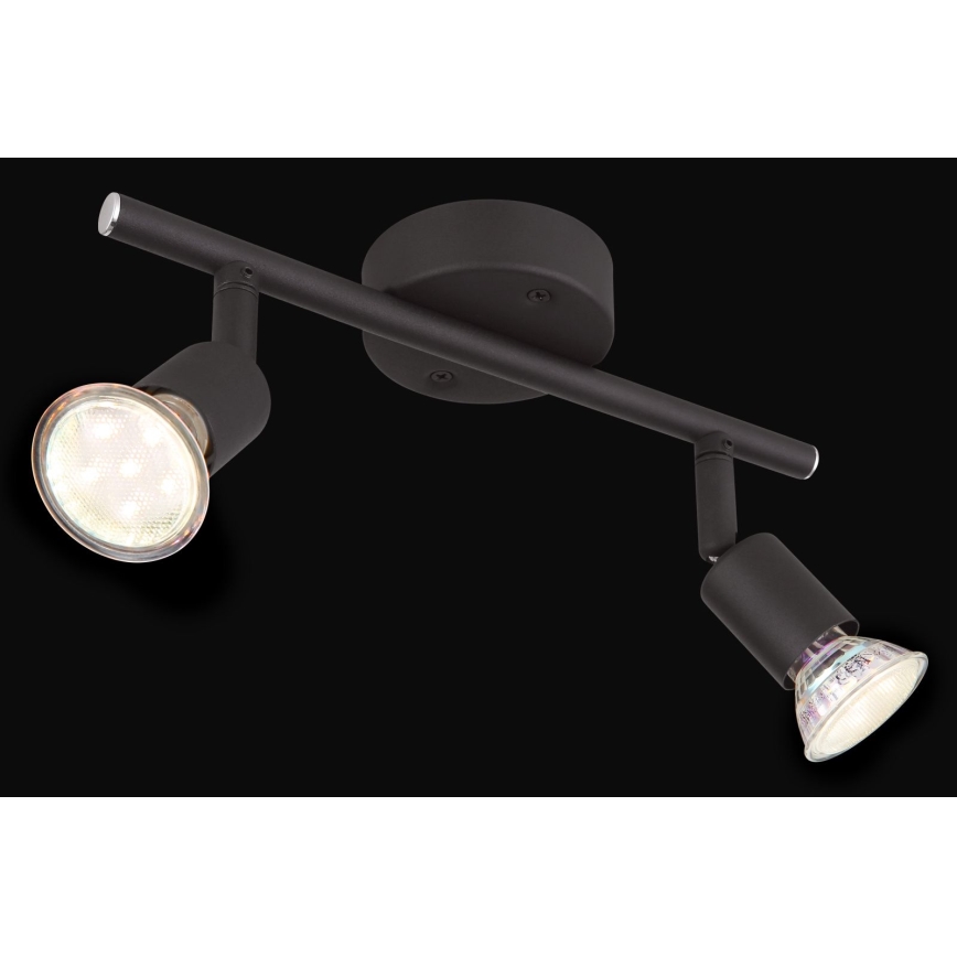 Globo - LED Spotlight 2xGU10/3W/230V svart