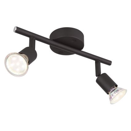 Globo - LED Spotlight 2xGU10/3W/230V svart