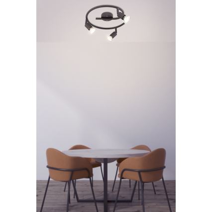 Globo - LED Spotlight 3xGU10/3W/230V svart