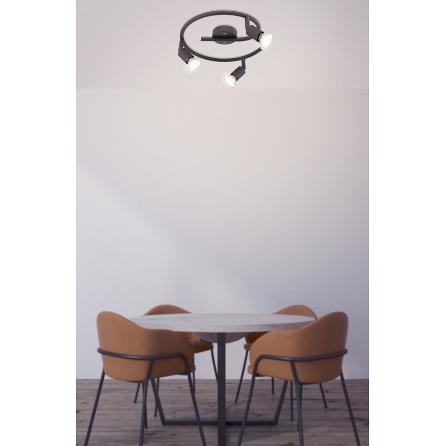 Globo - LED Spotlight 3xGU10/3W/230V svart
