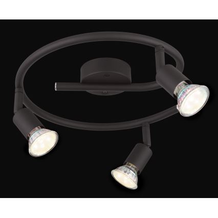 Globo - LED Spotlight 3xGU10/3W/230V svart