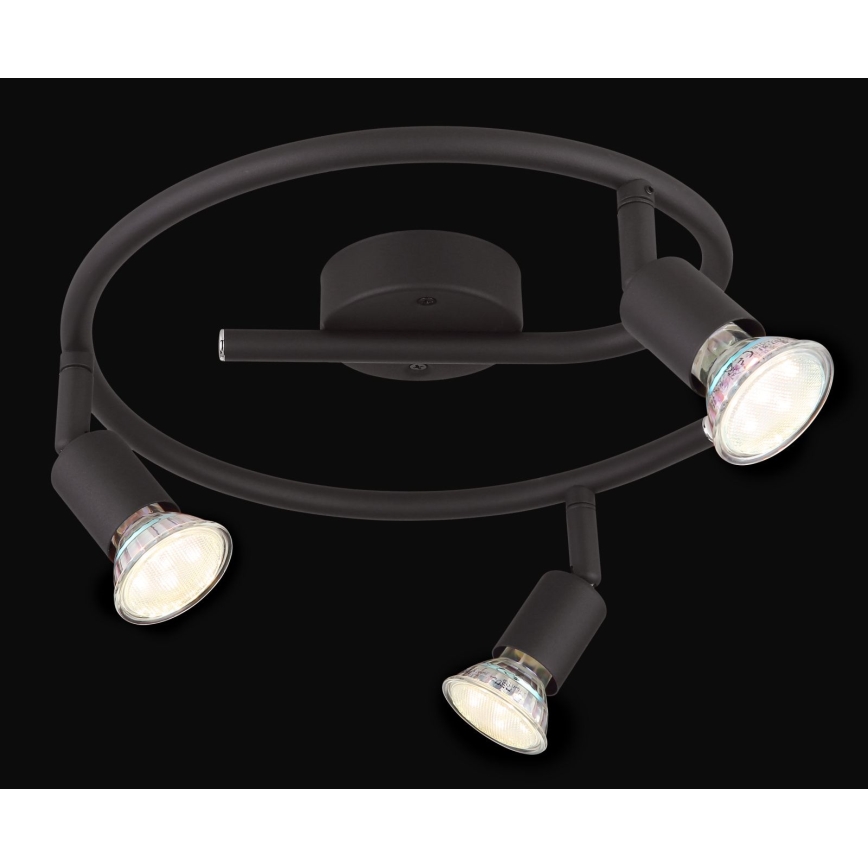 Globo - LED Spotlight 3xGU10/3W/230V svart