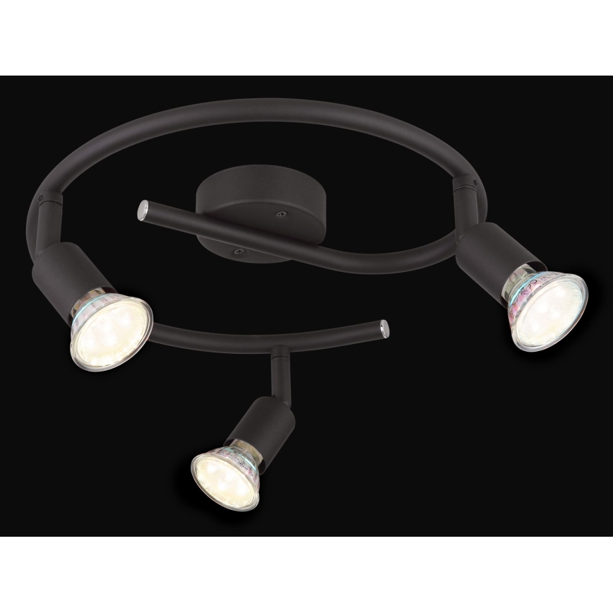 Globo - LED Spotlight 3xGU10/3W/230V svart
