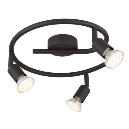 Globo - LED Spotlight 3xGU10/3W/230V svart