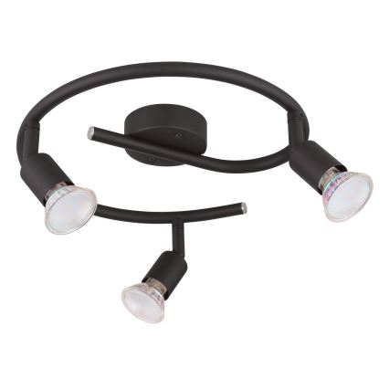 Globo - LED Spotlight 3xGU10/3W/230V svart
