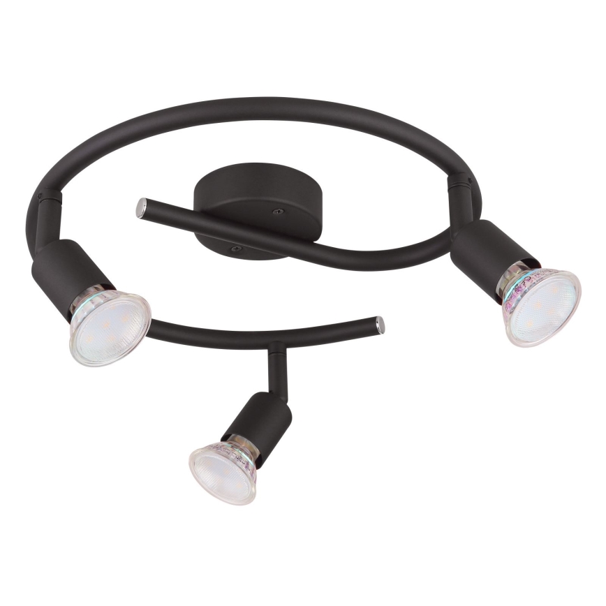 Globo - LED Spotlight 3xGU10/3W/230V svart