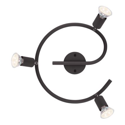 Globo - LED Spotlight 3xGU10/3W/230V svart
