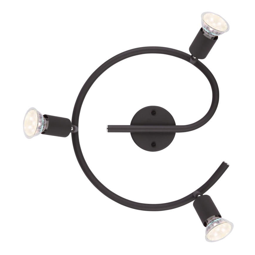 Globo - LED Spotlight 3xGU10/3W/230V svart
