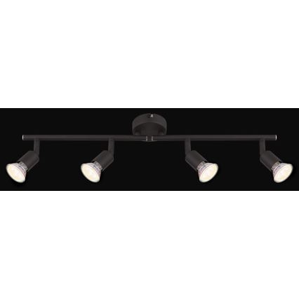 Globo - LED Spotlight 4xGU10/3W/230V svart