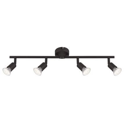 Globo - LED Spotlight 4xGU10/3W/230V svart
