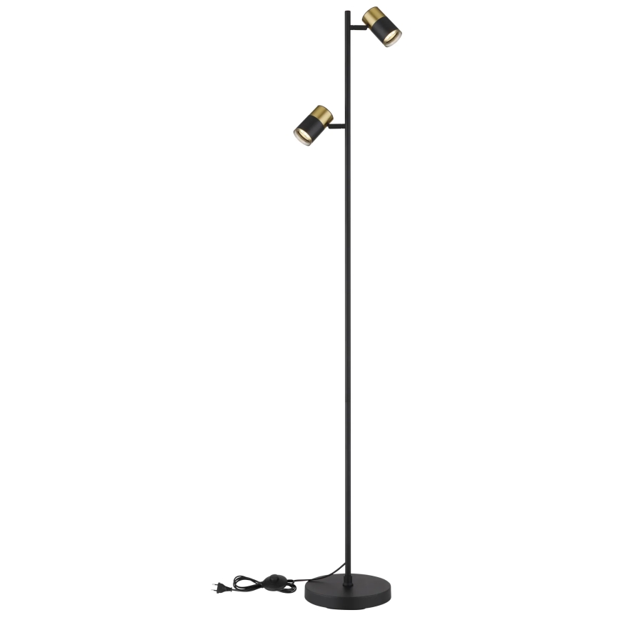 Globo - Golvlampa 2xGU10/5W/230V svart/guld