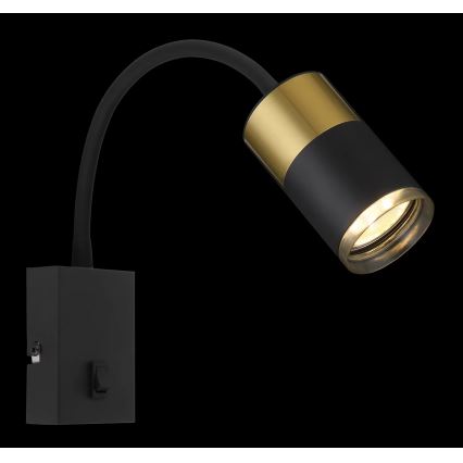 Globo - Väggspotlight 1xGU10/25W/230V svart/guld