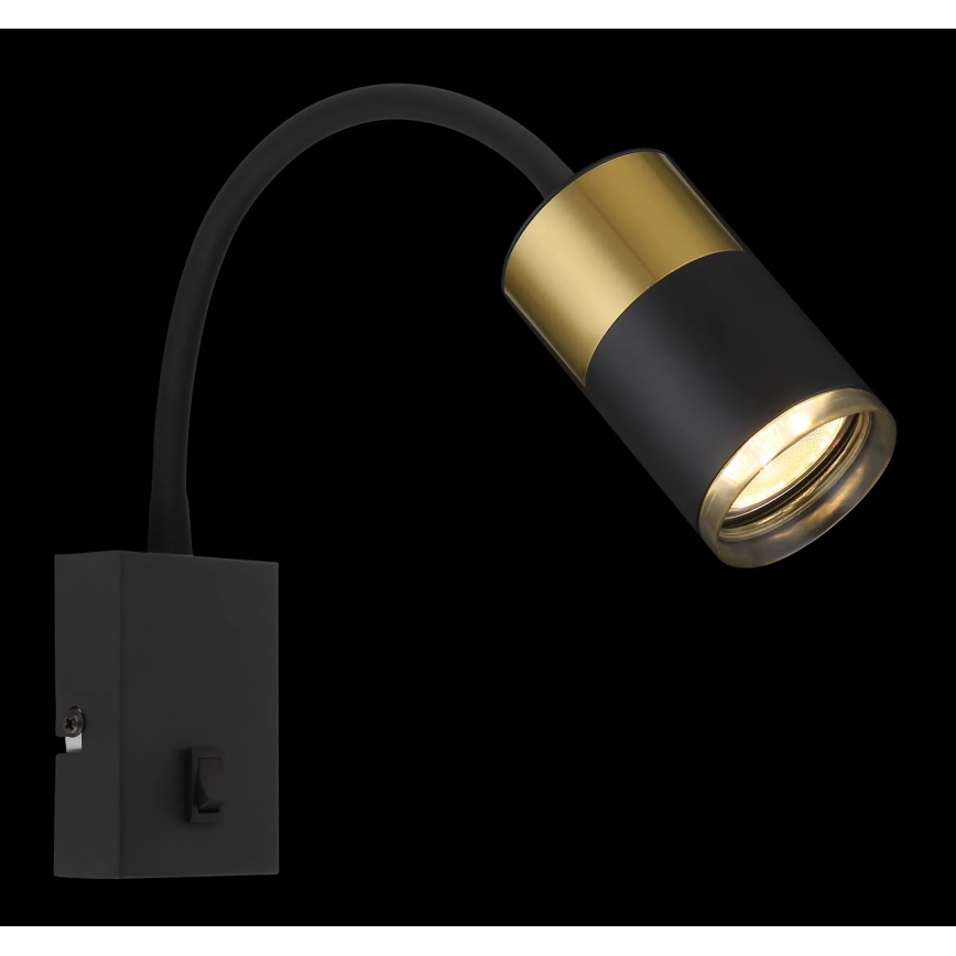 Globo - Väggspotlight 1xGU10/25W/230V svart/guld