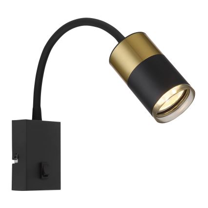 Globo - Väggspotlight 1xGU10/25W/230V svart/guld
