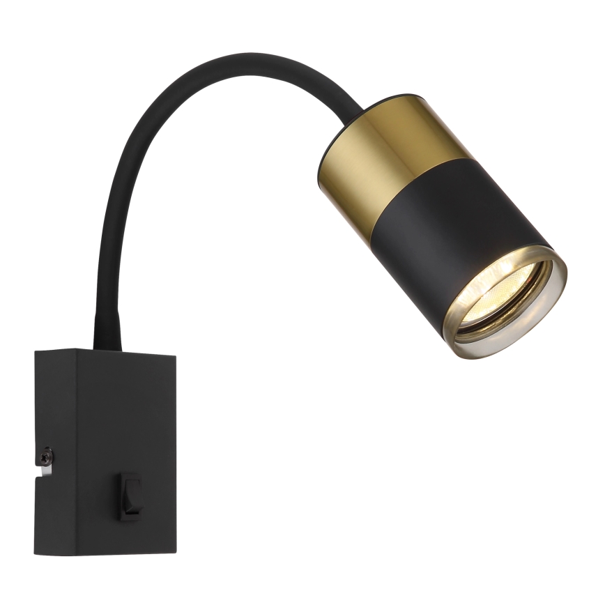 Globo - Väggspotlight 1xGU10/25W/230V svart/guld
