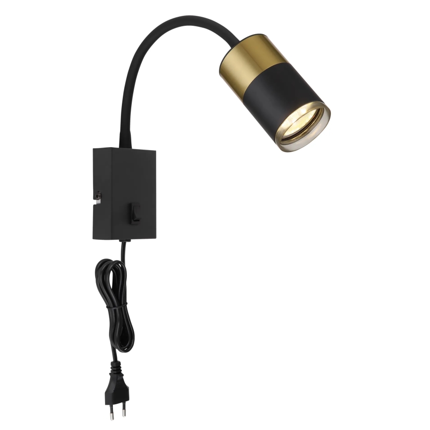 Globo - Väggspotlight 1xGU10/25W/230V svart/guld