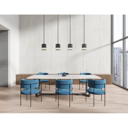 Globo - LED ljuskrona med textilsladd 4xGX53/7W/230V 3000K svart