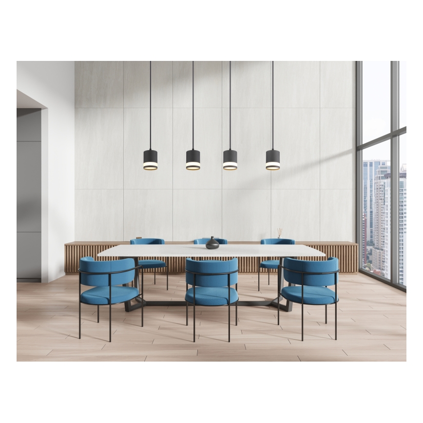 Globo - LED ljuskrona med textilsladd 4xGX53/7W/230V 3000K svart