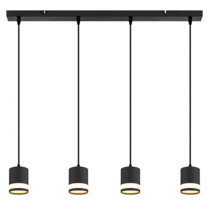 Globo - LED ljuskrona med textilsladd 4xGX53/7W/230V 3000K svart