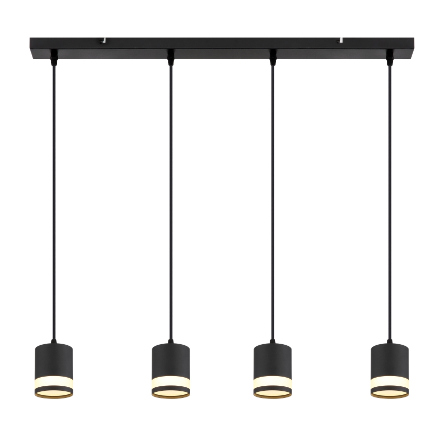 Globo - LED ljuskrona med textilsladd 4xGX53/7W/230V 3000K svart