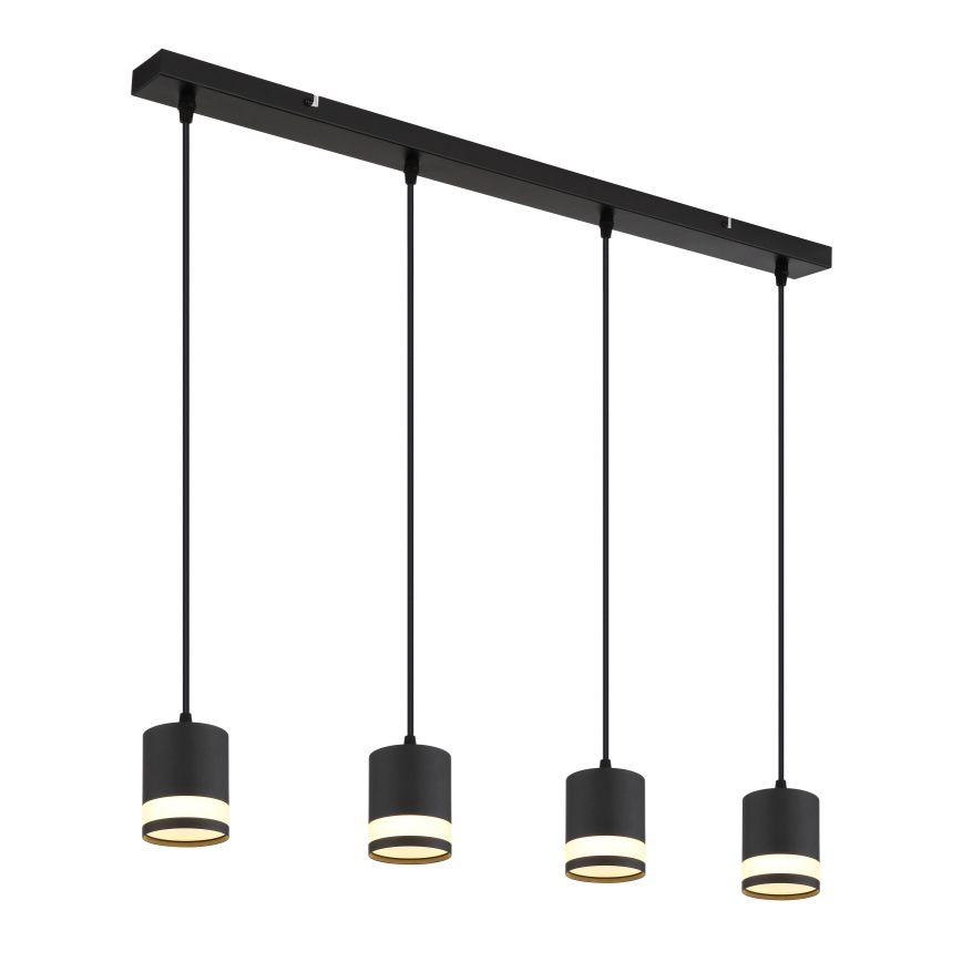 Globo - LED ljuskrona med textilsladd 4xGX53/7W/230V 3000K svart
