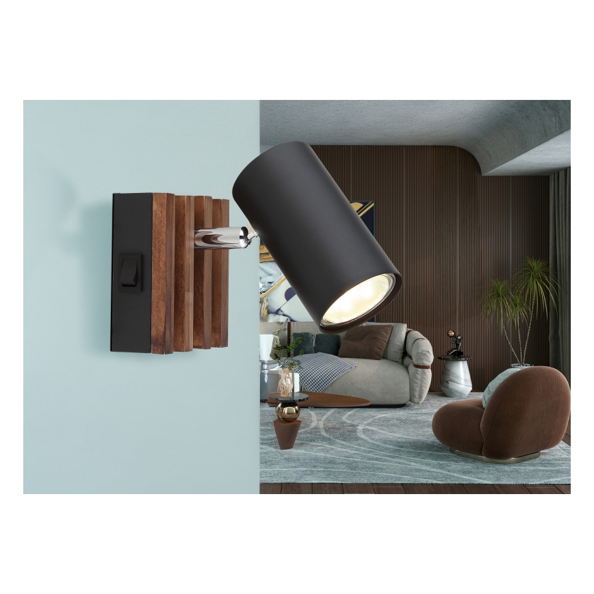 Globo - Väggspotlight 1xGU10/25W/230V svart