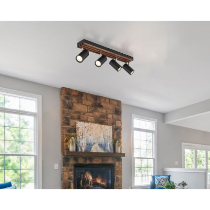 Globo - Spotlight 4xGU10/25W/230V svart