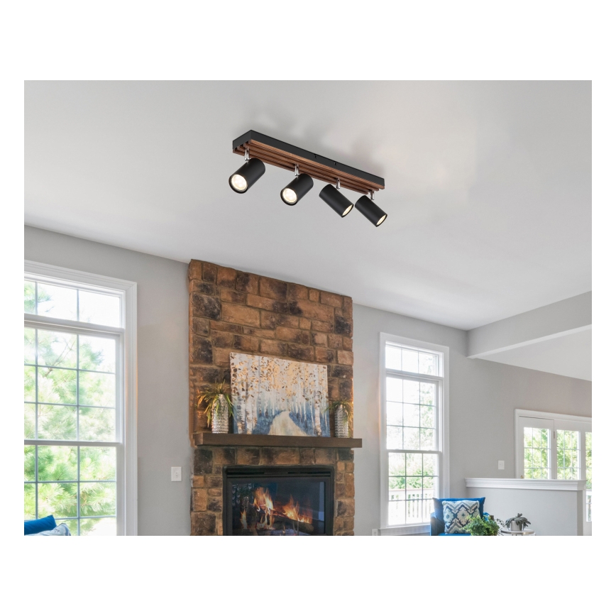 Globo - Spotlight 4xGU10/25W/230V svart