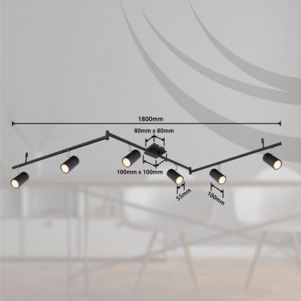 Globo - Spotlight 6xGU10/35W/230V svart