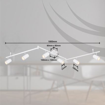 Globo - Spotlight 6xGU10/35W/230V vit