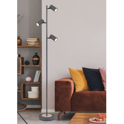 Globo - Golvlampa 3xGU10/5W/230V grå