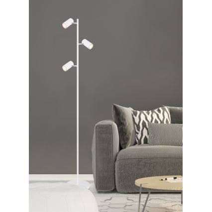 Globo - Golvlampa 3xGU10/5W/230V vit