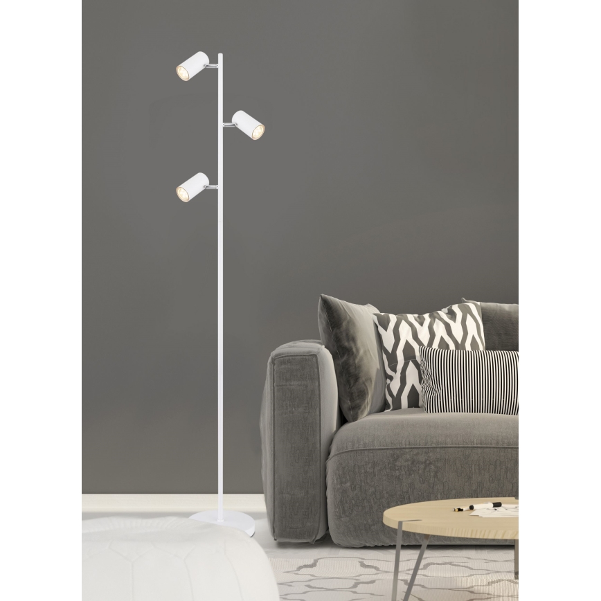 Globo - Golvlampa 3xGU10/5W/230V vit