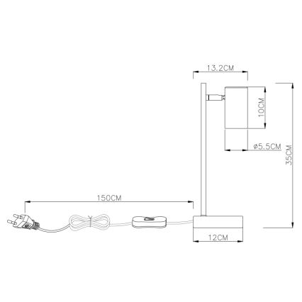 Globo - Bordslampa ROBBY 1xGU10/5W/230V grå/brun