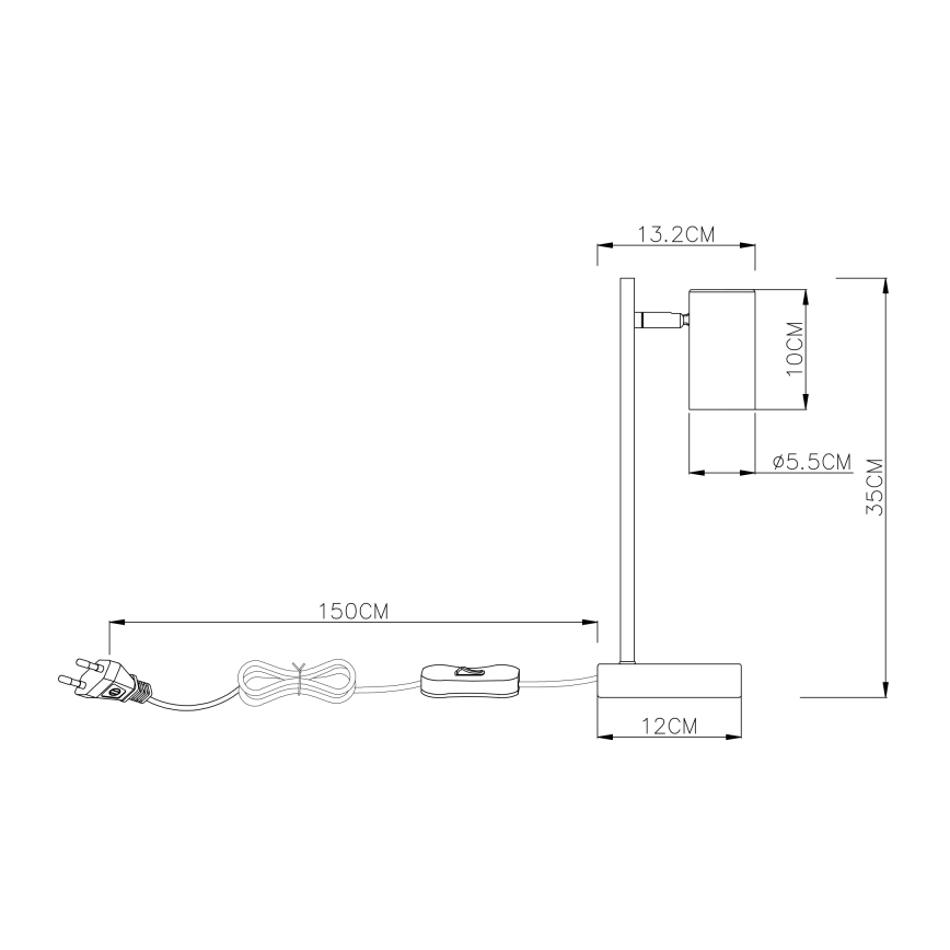 Globo - Bordslampa ROBBY 1xGU10/5W/230V grå/brun