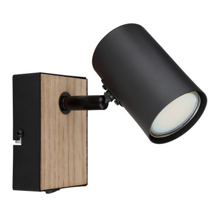 Globo - Väggspotlight 1xGU10/35W/230V svart/brun