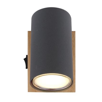 Globo  - Vägg spotlight ROBBY 1xGU10/25W/230V grå/brun