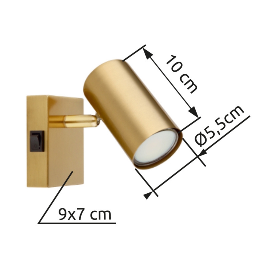 Globo - Väggspotlight 1xGU10/25W/230V guld