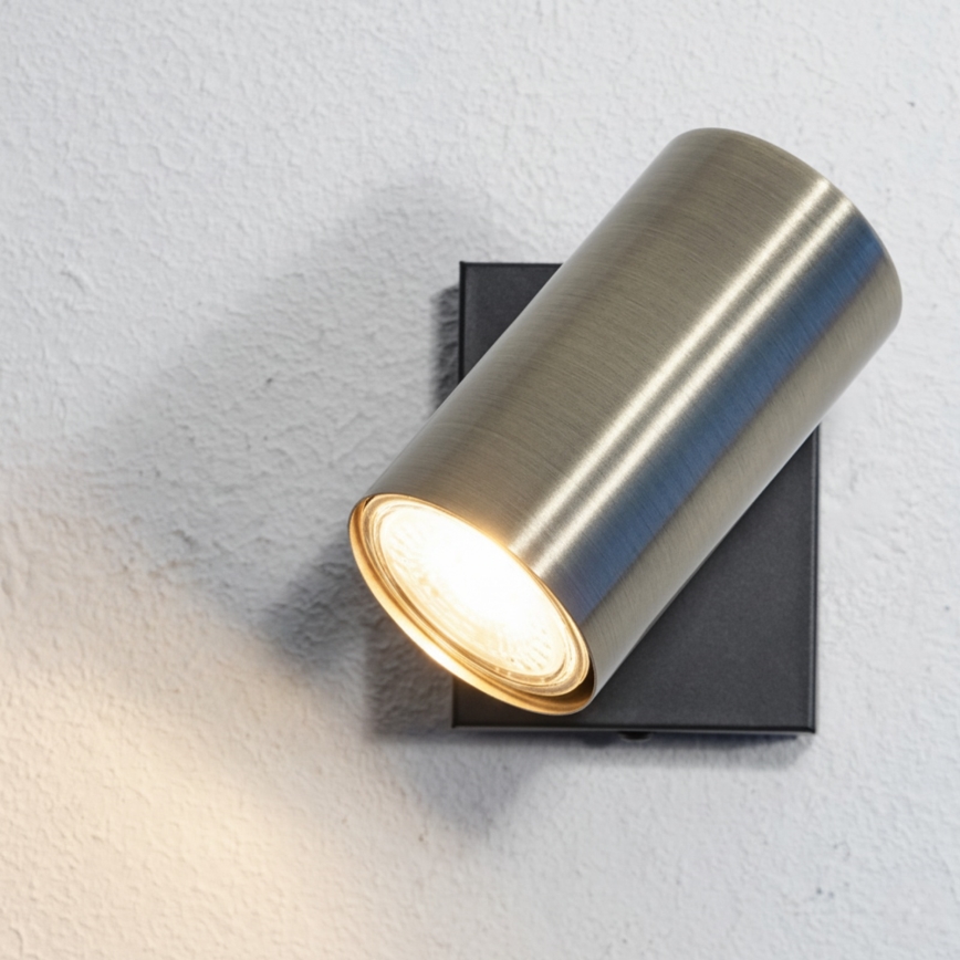 Globo - Väggspotlight 1xGU10/25W/230V svart/mässing