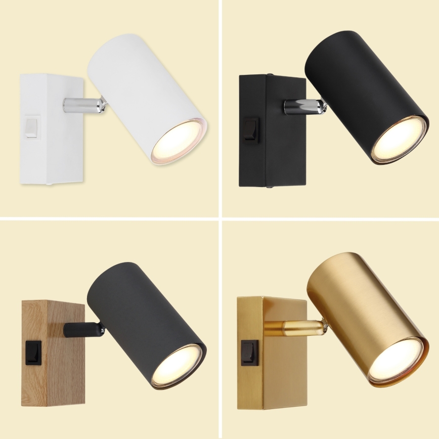 Globo - Väggspotlight 1xGU10/25W/230V svart/mässing