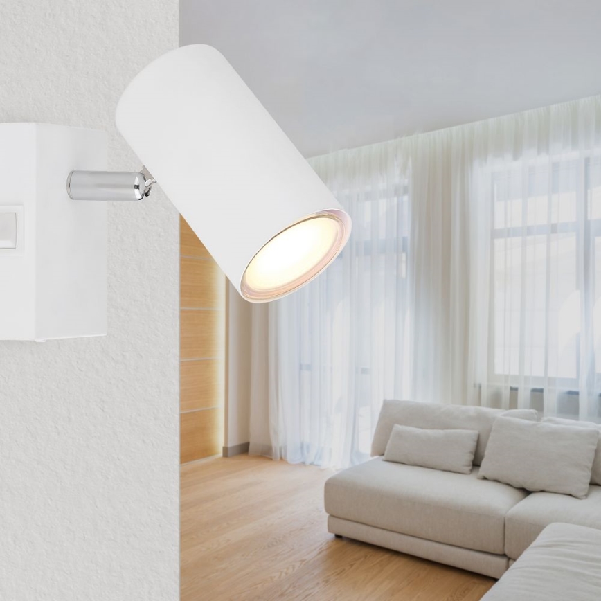 Globo - Väggspotlight 1xGU10/25W/230V vit