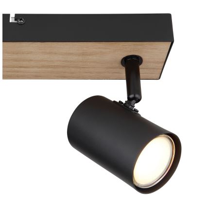 Globo - Spotlight 2xGU10/35W/230V svart/brun