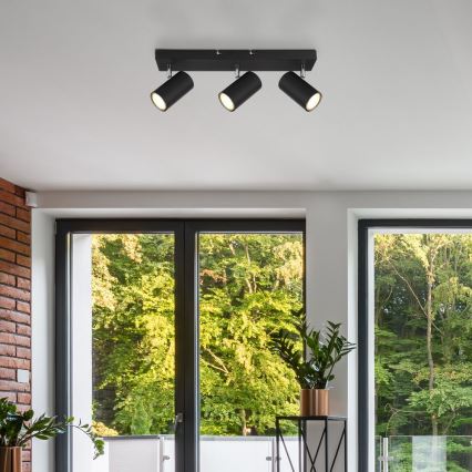 Globo - Spotlampa 3xGU10/35W/230V svart