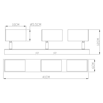 Globo - Spotlampa 3xGU10/35W/230V svart