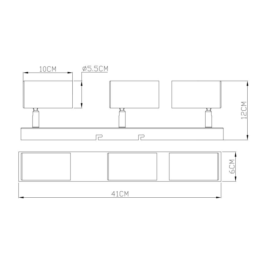 Globo - Spotlampa 3xGU10/35W/230V svart