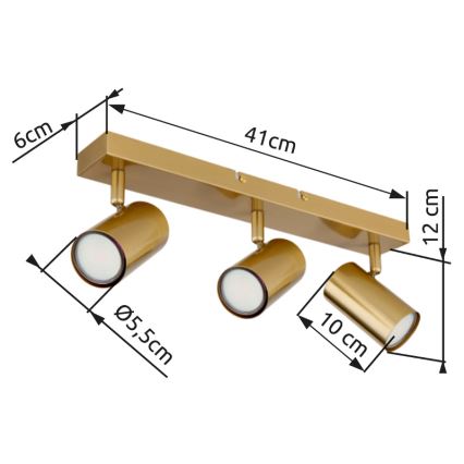 Globo - Spotlight 3xGU10/35W/230V guld