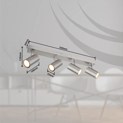 Globo - Spotlight 4xGU10/25W/230V matt krom