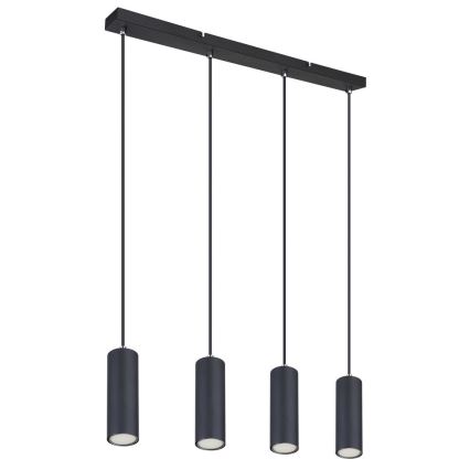 Globo - Ljuskrona med upphängningsrem 4xGU10/35W/230V svart