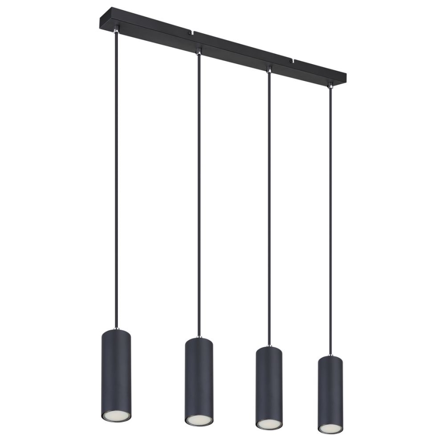 Globo - Ljuskrona med upphängningsrem 4xGU10/35W/230V svart
